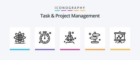 taak en project beheer lijn 5 icoon pak inclusief bedrijf. bestanden. tafel. het dossier. account. creatief pictogrammen ontwerp vector