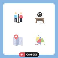 voorraad vector icoon pak van 4 lijn tekens en symbolen voor lift camping onderhoud tafel bijhouden bewerkbare vector ontwerp elementen