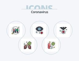 coronavirus lijn gevulde icoon pak 5 icoon ontwerp. pil. capsule. alert. antivirusprogramma. virus vector