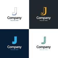 brief j groot logo pak ontwerp creatief modern logos ontwerp voor uw bedrijf vector