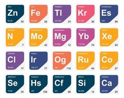 20 preiodisch tafel van de elementen icoon pak ontwerp vector