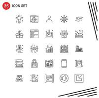 universeel icoon symbolen groep van 25 modern lijnen van web wereld première wereldbol gebruiker bewerkbare vector ontwerp elementen