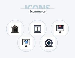 ecommerce lijn gevulde icoon pak 5 icoon ontwerp. handel. kopen. pakket. toevoegen. ecommerce vector