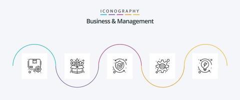 bedrijf en beheer lijn 5 icoon pak inclusief ontwikkeling. instellingen. beschermen. bedrijf. oplossing vector