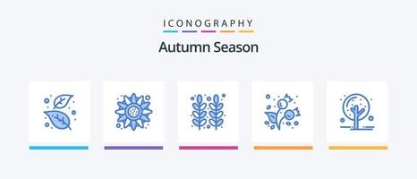 herfst blauw 5 icoon pak inclusief koud. bessen. dankzegging. herfst. dankzegging. creatief pictogrammen ontwerp vector