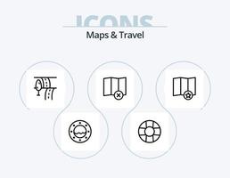 kaarten en reizen lijn icoon pak 5 icoon ontwerp. . helpen. navigatie vector