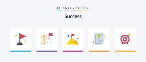 sucess vlak 5 icoon pak inclusief markering. gecontroleerd. winnaar vlag. bedrijf. top. creatief pictogrammen ontwerp vector