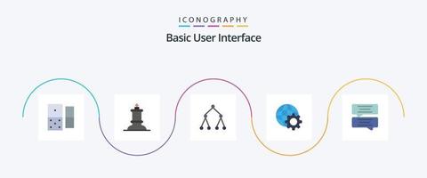 eenvoudig vlak 5 icoon pak inclusief . topologie. bericht. bubbel vector