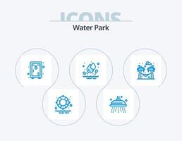 water park blauw icoon pak 5 icoon ontwerp. . tuin. park. park. park vector