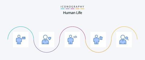 menselijk blauw 5 icoon pak inclusief menselijk. huis. avatar. lichaam. opmaak vector