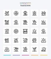 creatief voedsel en drinken 25 schets icoon pak zo net zo bessen. water. water. voedsel. fles vector
