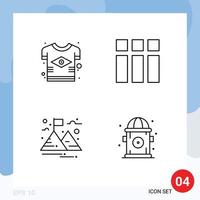 voorraad vector icoon pak van 4 lijn tekens en symbolen voor Brazilië doel vlag kader berg bewerkbare vector ontwerp elementen