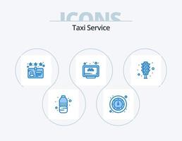 taxi onderhoud blauw icoon pak 5 icoon ontwerp. verkeer lichten. signaal. bestuurder. website. taxi vector