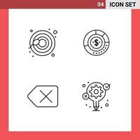 mobiel koppel lijn reeks van 4 pictogrammen van cellen verslag doen van diagram tabel backspace bewerkbare vector ontwerp elementen