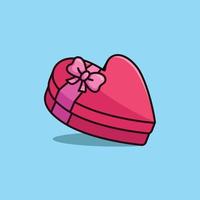 tekenfilm liefde geschenk doos hart gemakkelijk illustratie icoon geïsoleerd vector