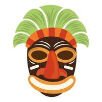tiki tribal houtsnijwerk masker geïsoleerd op een witte achtergrond vector