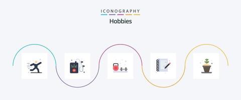 hobby's vlak 5 icoon pak inclusief hobby. fabriek. hobby. Notitie boek. hobby vector