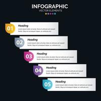 5 optie infographics diagram jaar- verslag doen van web ontwerp bedrijf concept stappen of processen vector