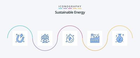 duurzame energie blauw 5 icoon pak inclusief elektriciteit. energie. hangen. ecologie. aarde vector
