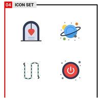 4 vlak icoon concept voor websites mobiel en apps boog keten huwelijk school- sieraden bewerkbare vector ontwerp elementen
