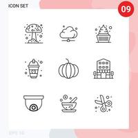 9 gebruiker koppel schets pak van modern tekens en symbolen van groente sap room voedsel drank bewerkbare vector ontwerp elementen
