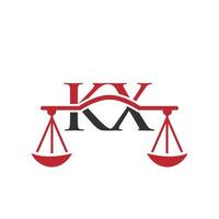 brief kx wet firma logo ontwerp voor advocaat, gerechtigheid, wet procureur, legaal, advocaat onderhoud, wet kantoor, schaal, wet stevig, advocaat zakelijke bedrijf vector