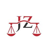 brief jz wet firma logo ontwerp voor advocaat, gerechtigheid, wet procureur, legaal, advocaat onderhoud, wet kantoor, schaal, wet stevig, advocaat zakelijke bedrijf vector