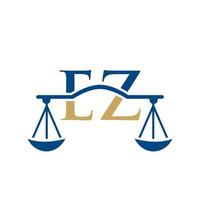 brief ez wet firma logo ontwerp voor advocaat, gerechtigheid, wet procureur, legaal, advocaat onderhoud, wet kantoor, schaal, wet stevig, advocaat zakelijke bedrijf vector
