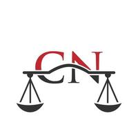 brief cn wet firma logo ontwerp voor advocaat, gerechtigheid, wet procureur, legaal, advocaat onderhoud, wet kantoor, schaal, wet stevig, advocaat zakelijke bedrijf vector