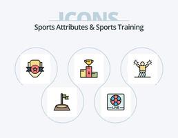 sport- attributen en sport- opleiding lijn gevulde icoon pak 5 icoon ontwerp. supporter. sport. sport. fan. kop vector