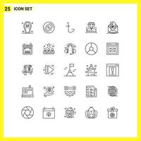 25 creatief pictogrammen modern tekens en symbolen van mail juweel CD diamant taka bewerkbare vector ontwerp elementen