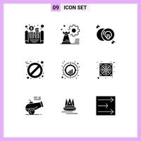 9 gebruiker koppel solide glyph pak van modern tekens en symbolen van crosshair tablet config pil multimedia bewerkbare vector ontwerp elementen