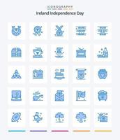 creatief Ierland onafhankelijkheid dag 25 blauw icoon pak zo net zo koffie. veiligheid. vlag. Ierland. doos vector