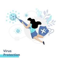 vlakke afbeelding van virusbescherming vector