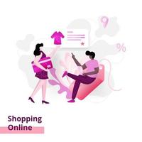bestemmingspagina online winkelen vector