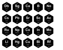 20 preiodisch tafel van de elementen icoon pak ontwerp vector