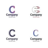 brief c groot logo pak ontwerp creatief modern logos ontwerp voor uw bedrijf vector