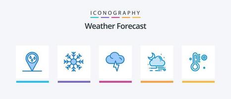 weer blauw 5 icoon pak inclusief het weer. temperatuur. wolk. het weer. wolk. creatief pictogrammen ontwerp vector