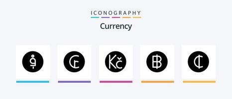 valuta glyph 5 icoon pak inclusief Thais . baht . valuta . munt. creatief pictogrammen ontwerp vector