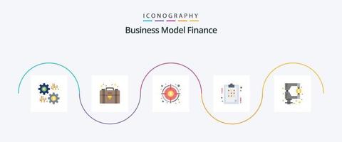 financiën vlak 5 icoon pak inclusief strategie. bedrijf. privaat. plan. doel vector