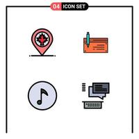4 creatief pictogrammen modern tekens en symbolen van kaart financieel blad bank sleutel bewerkbare vector ontwerp elementen