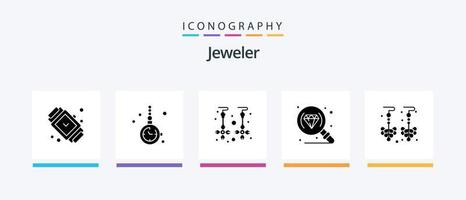 sieraden glyph 5 icoon pak inclusief druppel. sieraden. sieraden. diamant. sieraden. creatief pictogrammen ontwerp vector