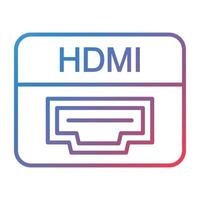 hdmi haven lijn helling icoon vector