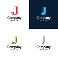 brief j groot logo pak ontwerp creatief modern logos ontwerp voor uw bedrijf vector