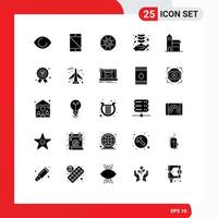 reeks van 25 modern ui pictogrammen symbolen tekens voor gebouw concept telefoon bedrijf groei Chinese bewerkbare vector ontwerp elementen