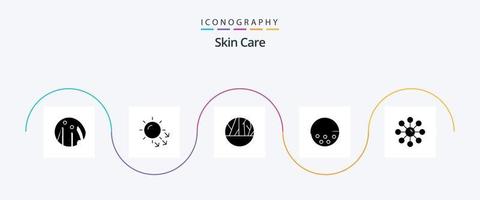 huid glyph 5 icoon pak inclusief huid. huid bescherming. infectie. huid. huid vector