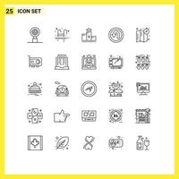 universeel icoon symbolen groep van 25 modern lijnen van plaats manier voetstuk navigatie pijl bewerkbare vector ontwerp elementen