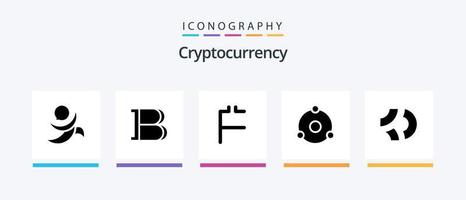 cryptogeld glyph 5 icoon pak inclusief munt . crypto . crypto munteenheid. munt. creatief pictogrammen ontwerp vector