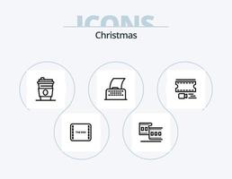 Kerstmis lijn icoon pak 5 icoon ontwerp. Kerstmis. kerstmis. taart. rinkelen. klokken vector