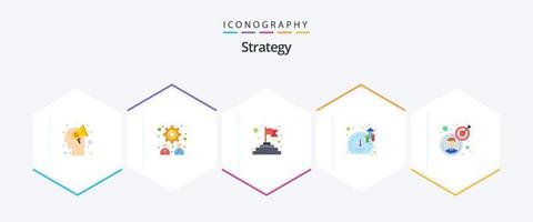 strategie 25 vlak icoon pak inclusief bedrijf Mens. bedrijf. af hebben. groei. software vector